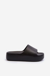 Women's Black Thick Sole Slides Oreithano