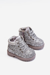 Children's Insulated Glitter Boots Silver Mermaid