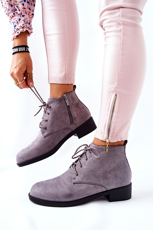 Insulated Zip-up Boots Grey Malitea