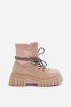 Women's Suede Lace-up Boots Beige Acorn