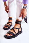 Leather Sandals On The Platform Maciejka 05559-01 Black