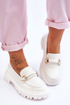 Women's Loafers On A Massive Platform White Calypso