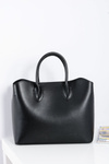 Black Women's Shopper Handbag + Cosmetic Bag