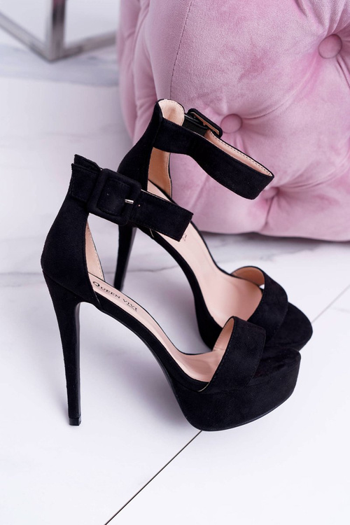 Women's Stiletto Platform Sandals Black Welbos