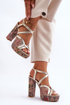 Leather Heels Sandals Maciejka 06084-25 gold