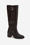 Women's High Heel Boots with Buckle Black Brenira