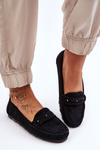 Women's Suede Loafers Black Clorie