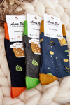 Men's Socks in Beer Grey-Green Patterns