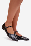 Patent leather Ballerinas with Strap Black Jarelle