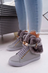 Lu Boo Gray Boots with Fur Gisele