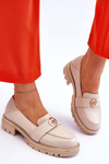 Mokasyny Eleganckie Skóra Jasnobeżowe Laverne