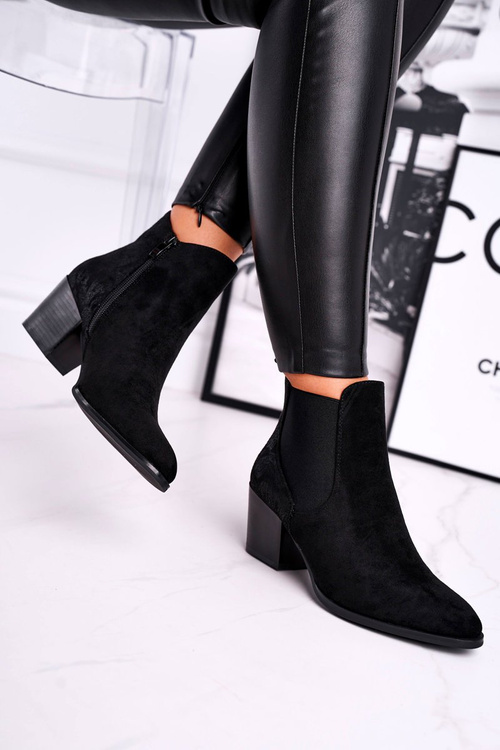 Women’s Boots On High Heel Sergio Leone Suede Black BT613