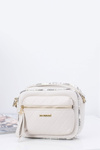 Ladies Quilted Handbag Beige Postbag
