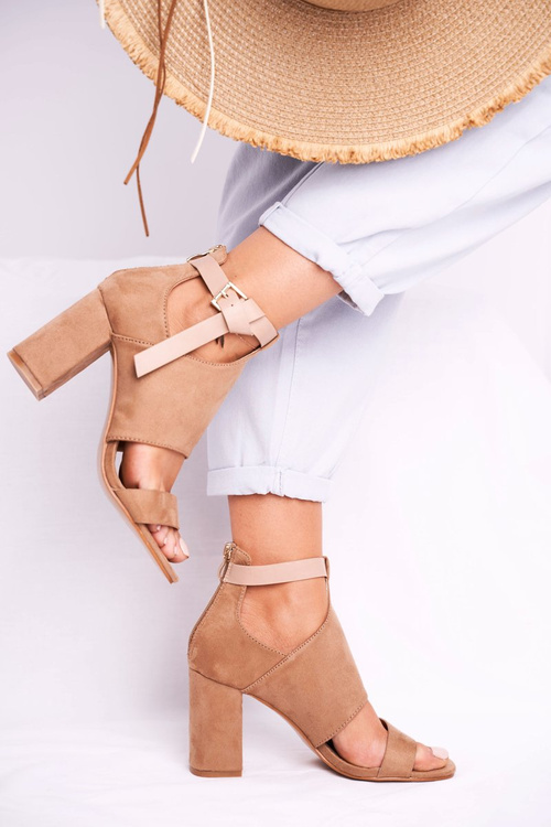 Stiletto Sandals with Uppers Vinceza 20-17054 Beige