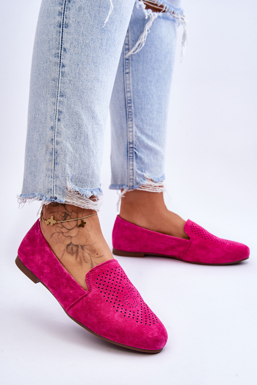 Mokasyny Zamsz Wygodne Fuksja Giovana