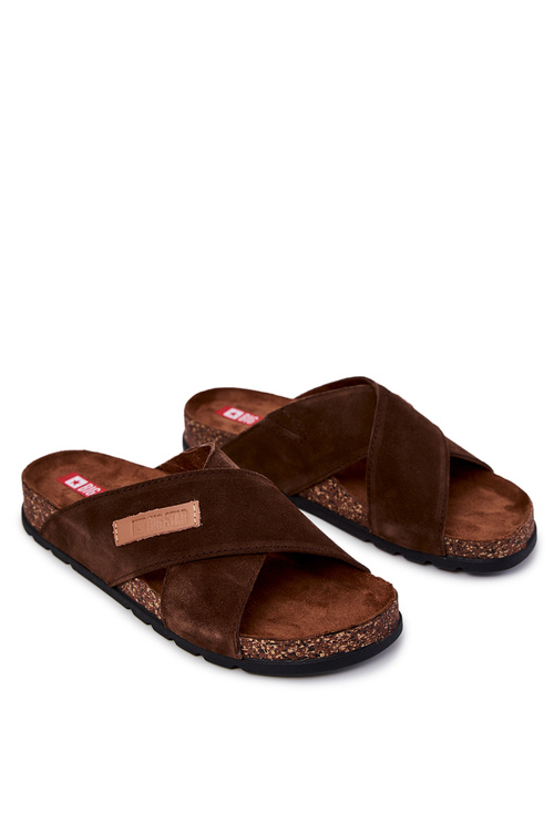 Men's Comfortable Slippers Big Star JJ176006 Brown 