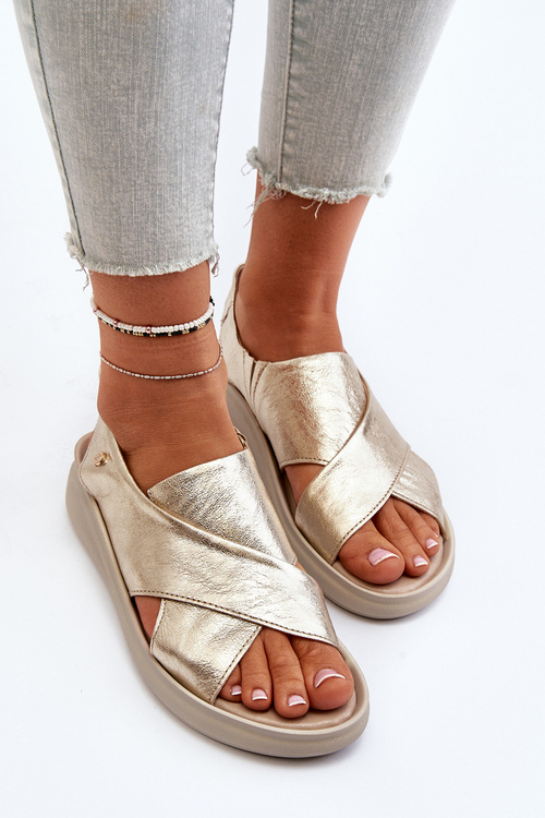 Leather Wedge Sandals Black Morgan