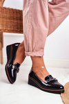 Women's Loafers Painted Wedge Black Abba