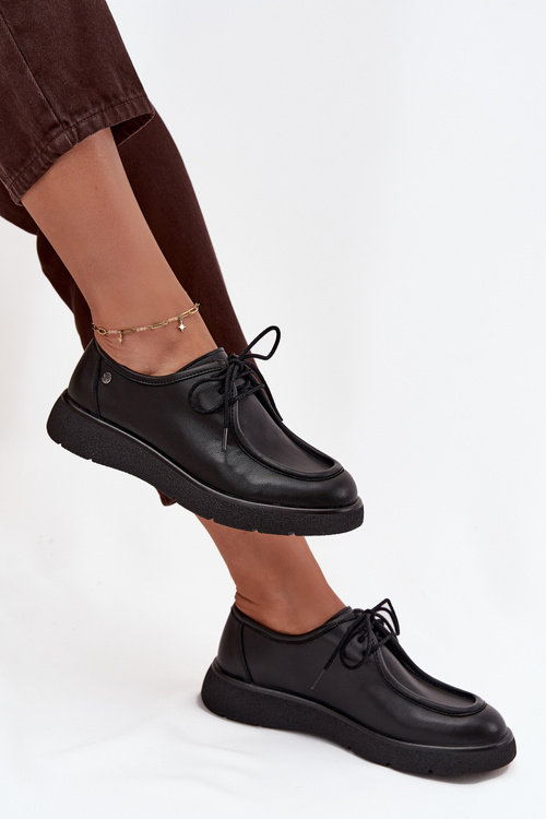 Damskie Półbuty Skóra Naturalna Czarne Maciejka K7189-01