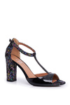 Leather Stiletto Sandals Laura Messi 1916 Lacquered Black