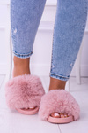 Lu Boo Women's Fur Flip Flops Pink Fur XXL