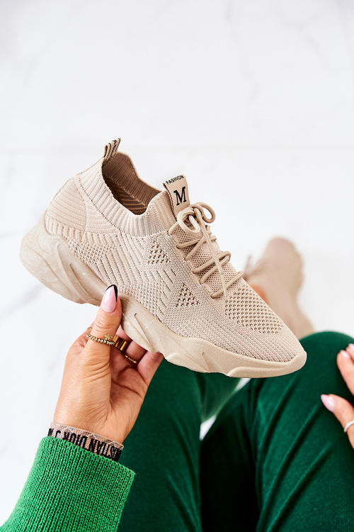 Sport Shoes Sneakers Fabric Dark Beige Nolene