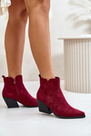 Insulated Cowboy Boots Eco Suede With Zipper Burgundy Virtris