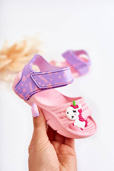 Light Foam Children's Sandals With Velcro Pink Asti
