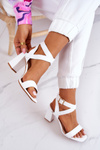 Elegant Sandals On A Block Heel White Michele