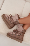 Women's Snow Boots On Platform With Fur D.Franklin DFSH37022 Beige