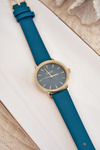 Watch With Faux Leather Strap Nickel Free Purple ERNEST E62155D