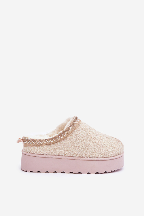 Women's Snow Boots On Platform With Embroidery Light Beige Tirissa