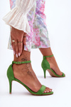 Suede Classic Sandals On Heel Green Tossa