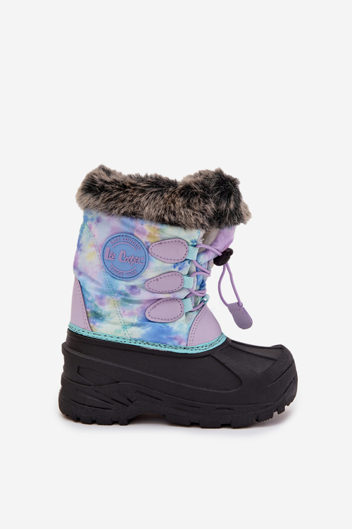 Children's Girls Snow Boots With Fur And Elastic Lee Cooper LCJ-25-10-3778 Purple