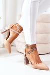 Pumps On High Heel S.Barski Snake Print  Beige