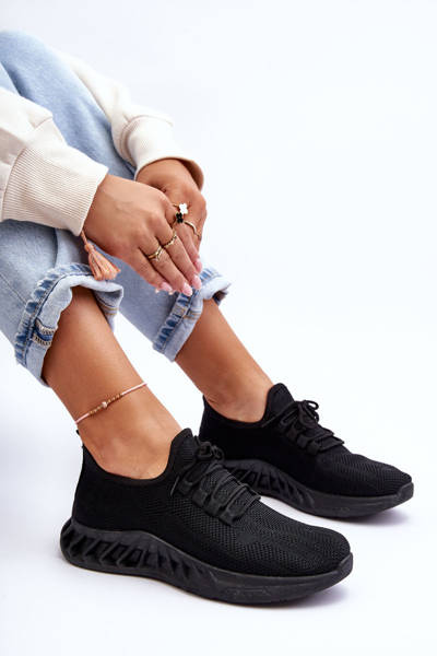 Women's Slip-On Fabric Sneakers Black Venett