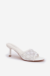 Klapki Na Szpice Ze Zdobieniem Białe Ennoriel