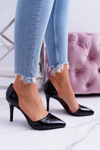 Women's Stilettos Black Lacquered Cutout Miss Eli