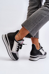 Women's Wedge and Platform Sneakers with Black Sequins Rafani