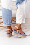 Wedge Sandals In Sailor Style Blue La Isla Bonita