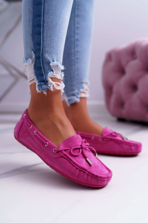 Women's Comfortable Eco-suede Moccasins Fuchsia Memfi