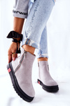 Platform Suede Lace-up Booties Grey Nessa