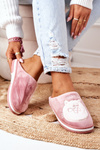 Velor Slippers With A Cat Dark Pink Good Morning