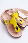 Women's Cork Flip Flops Lacquered Yellow Palette
