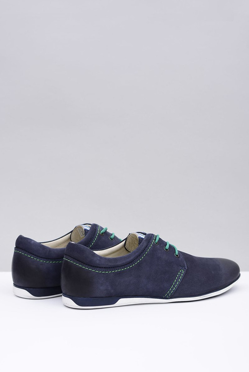 Navy Blue Men's Leather Dimonde Half Boots