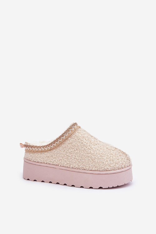 Women's Snow Boots On Platform With Embroidery Light Beige Tirissa