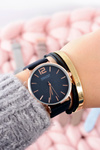 Navy Blue Elegant Leather Women's Ernest Watch