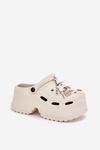Women's sandals on a chunky platform with embellishments beige Vivira