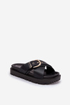 Platform Sandals With Buckle Black Honavia