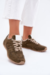 Ladies Sports Shoes Made Of Eco Suede Dark Green Dorella